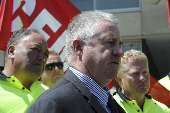 CFMEU construction boss Dave Noonan supports the Acciona trial.