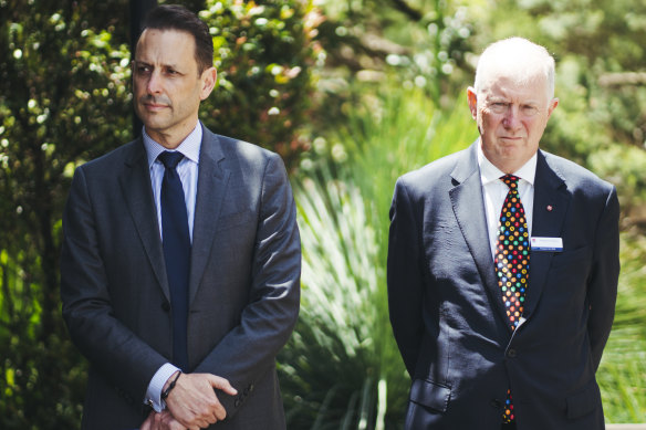 Transport for NSW secretary Josh Murray, left, and Coordinator-General Howard Collins.
