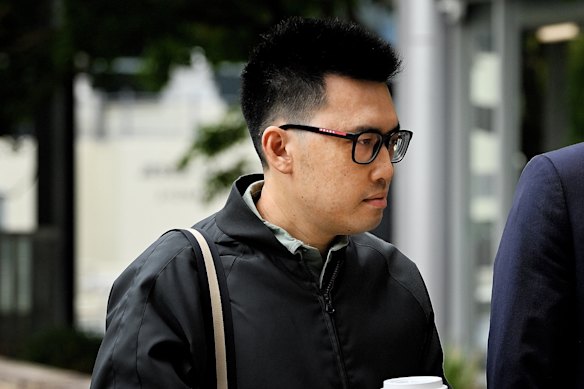 Oliver Phommavanh arrives at Parramatta District Court on Monday.