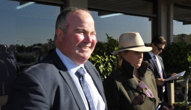 Exciting times: Brad Widdup brings the promising Icebath back to the races at Wyong.