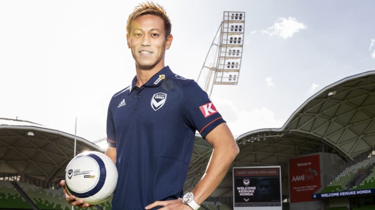 New Melbourne Victory signing Keisuke Honda.