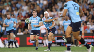 Out of his depth: replacement playmaker Mack Mason had a night to forget for the Waratahs.
