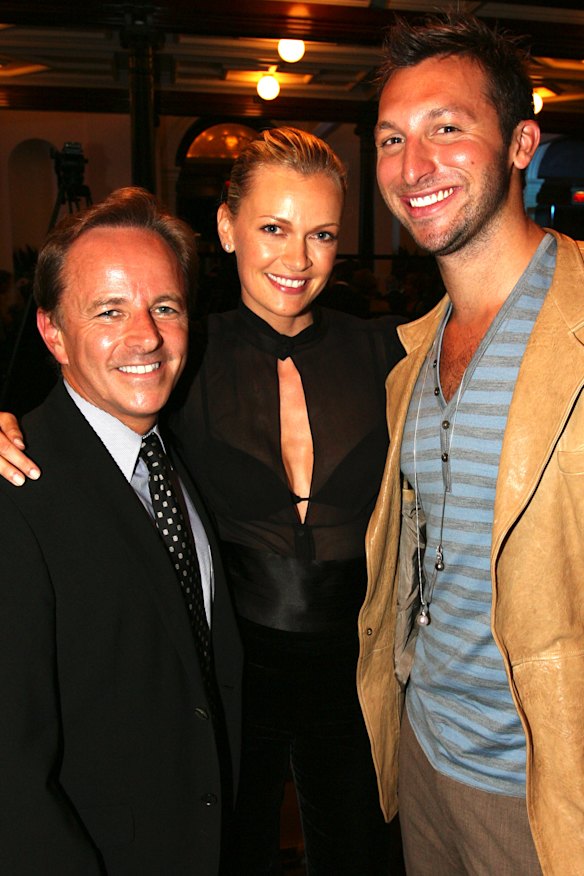 Brian Walsh with close friends Sarah Murdoch and Ian Thorpe in 2007.