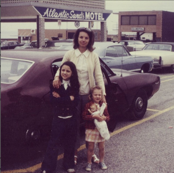 In the 1970s with her mum Judith and half-sister Lauren.