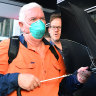 Ian Seeley, the stepson of main suspect Raymond Peter Mulvihill, leaving the coroner’s court in 2021.