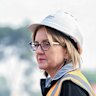 Premier Jacinta Allan at a construction site Docklands in May.