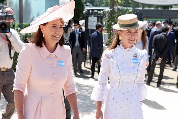 Carole Middleton and Alizee Thevenet attend day two of Royal Ascot 2026 at Ascot Racecourse on June 17, 2026 in Ascot, England