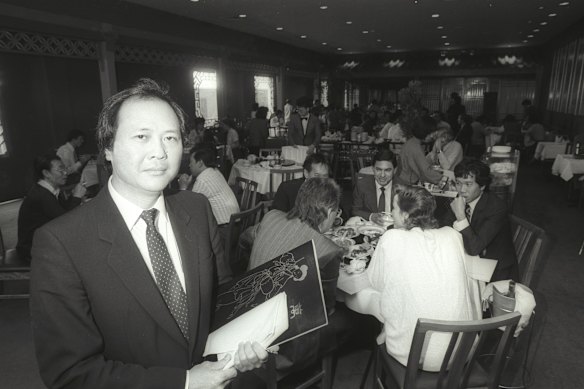 Gilbert Lau in 1985 when he first moved Flower Drum to its current site.