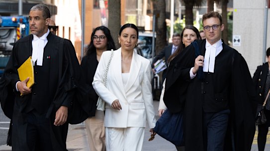 Antoinette Lattouf arrives at the Federal Court