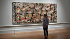Blue poles by Jackson Pollock, pictured on loan to the Royal Academy of Arts in London in 2016.