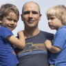 Tym Pieglowski with his sons, Zachary, 6, and Kai, 3,