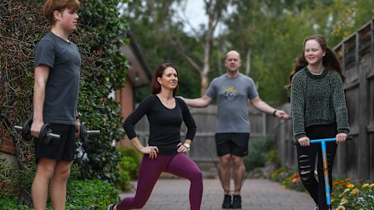 The Grigg family have been incorporating moving breaks into the days.