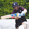 Joe Root works on his game in Brisbane.