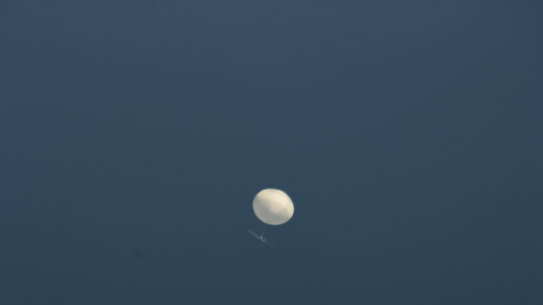 A surveillance balloon seen over Taiwan in September 2021. 