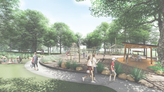 An artist’s impression of Westleigh Park in Hornsby. 