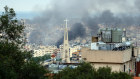 Smoke rises from overnight Israeli airstrikes on Beirut.