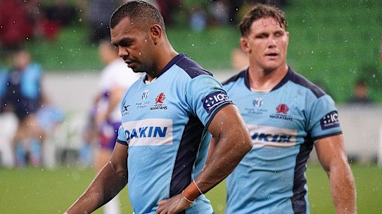 Kurtley Beale was guilty of some handling errors in the wet conditions.