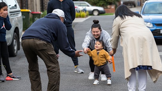Jess King, David Pepa and their one-year-old son Ryan see David's parents for the first time since restrictions have eased.