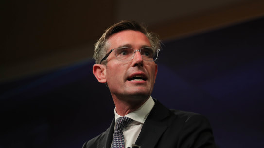 NSW Premier Dominic Perrottet addresses the Press Club in Sydney.