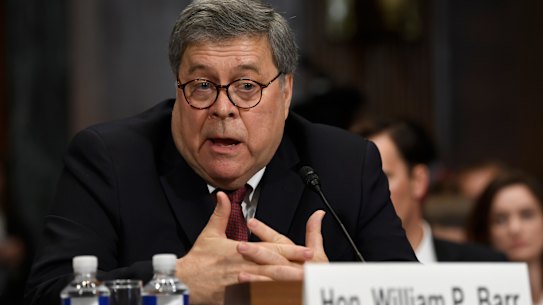 Attorney-General William Barr testifies before the Senate Judiciary Committee on Wednesday.