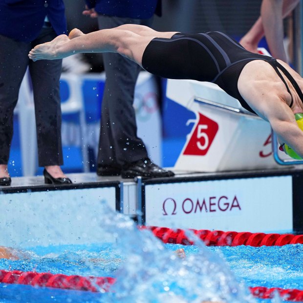 Cate Campbell’s transition in the 4x100m medley relay was lightning fast.