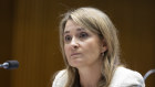 Optus CEO Kelly Bayer Rosmarin during a Senate hearing into the telco’s outage. 