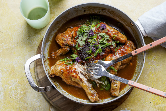 This sticky chicken is inspired by a Filipino favourite.