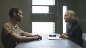 Tahar Rahim as Mohamedou Ould Salahi and Jodie Foster as Nancy Hollander in The Mauritanian. 