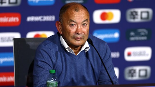 Eddie Jones at his press conference after Australia’s 40-6 loss to Wales.