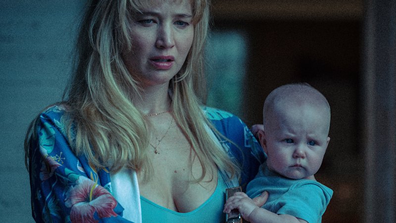 Jennifer Lawrence incendiary in this tale of motherhood and depression