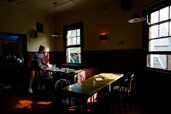 The upstairs dining room. 