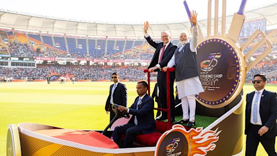 Australian Prime Minister Anthony Albanese and Indian Prime Minister Narendra Modi.