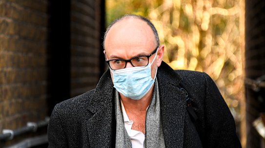 Britain's Prime Minister Boris Johnson' senior aide, Dominic Cummings, leaves his house in London on Thursday.