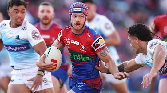 Kalyn Ponga is jostling with Reece Walsh for the Maroons’ fullback spot.