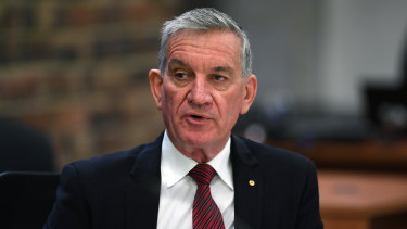 Former NSW police commissioner Andrew Scipione arrives at the ice inquiry in Sydney on Wednesday.