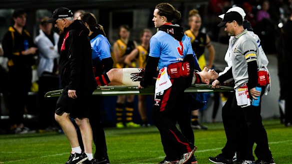 Eastlake's Karina Demant was taken off due to injury. 