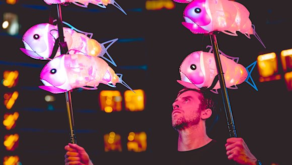 The aquatic puppetry show after a screening of A Life Illuminated at Brisbane International Film Festival.