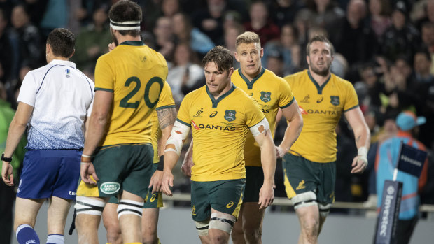 The Wallabies leave the field after another Bledisloe Cup loss to New Zealand earlier this year.