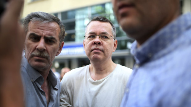 Andrew Craig Brunson, an evangelical pastor from Black Mountain, North Carolina, arrives at his house in Izmir, Turkey, in July. He is under house arrest.