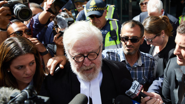 Robert Richter QC leaves the County Court in Melbourne on Wednesday.