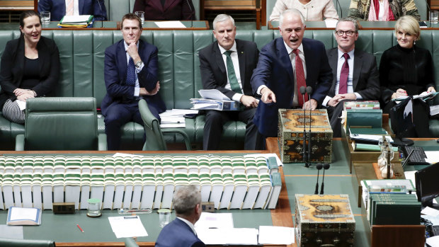 Prime Minister Malcolm Turnbull and Opposition Leader Bill Shorten during Question Time