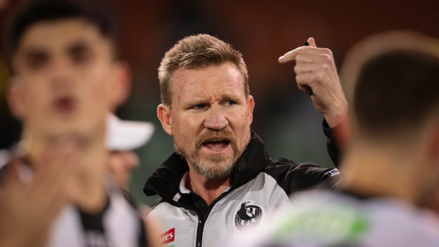 Magpies coach Nathan Buckley.