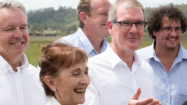 NSW Labor leader, Michael Daley, with the Labor candidate for Lismore, Janelle Saffin, in Kyogle on Thursday.