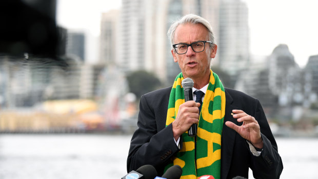 Executive decision: FFA chief David Gallop fronted the board on Wednesday alongside A-League boss Greg O'Rourke.