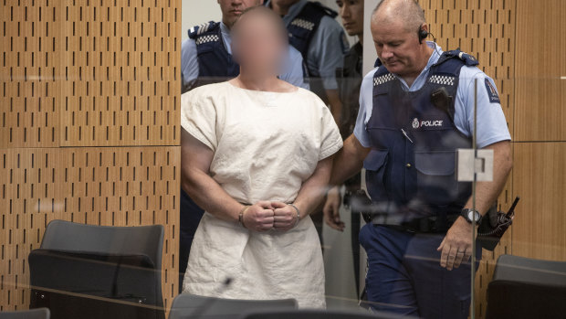 Brenton Tarrant appears in the District Court in Christchurch the day after his arrest.
