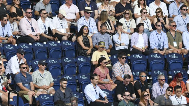 Some of the best AO Reserve seats in the house are vacant. 