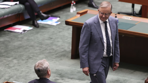 Former opposition leader Bill Shorten and Opposition Leader Anthony Albanese during question time in Parliament  last month.