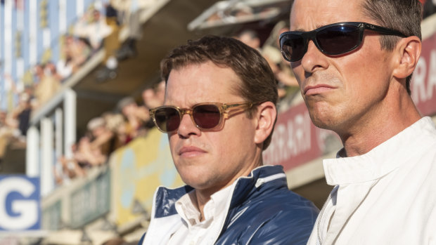 Matt Damon (left) and Christian Bale play widely contrasting characters in Ford v Ferrari.
