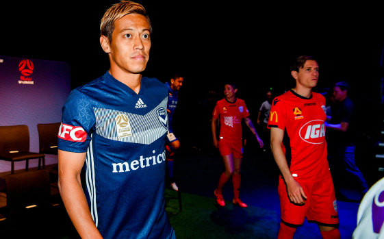 Big attraction: Keisuke Honda at the A-League season launch in Sydney on Monday.