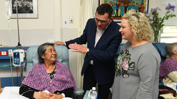 Premier Daniel Andrews and  Health Minister Jill Hennessy tour the Wangaratta Hospital on Monday.